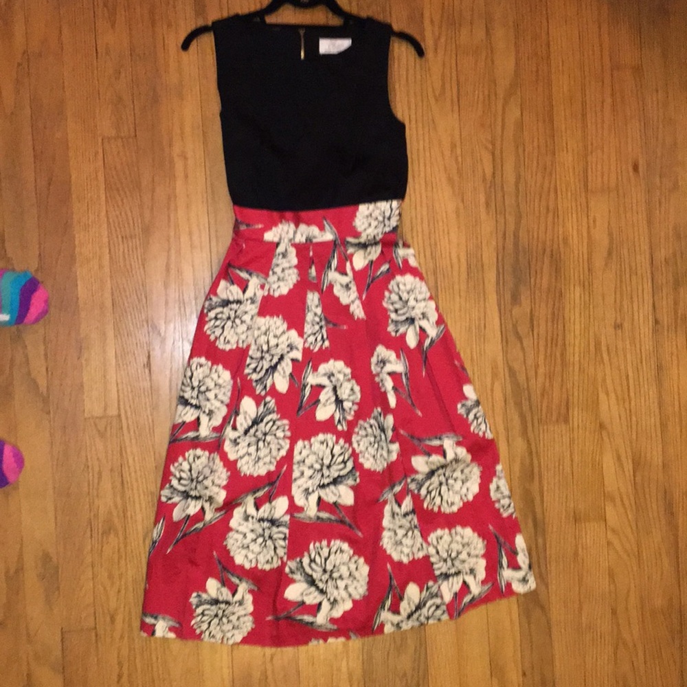 Beautiful Black, Red and White floral Closet dress